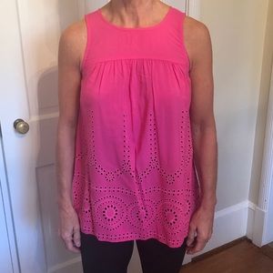 Pink embroidered top